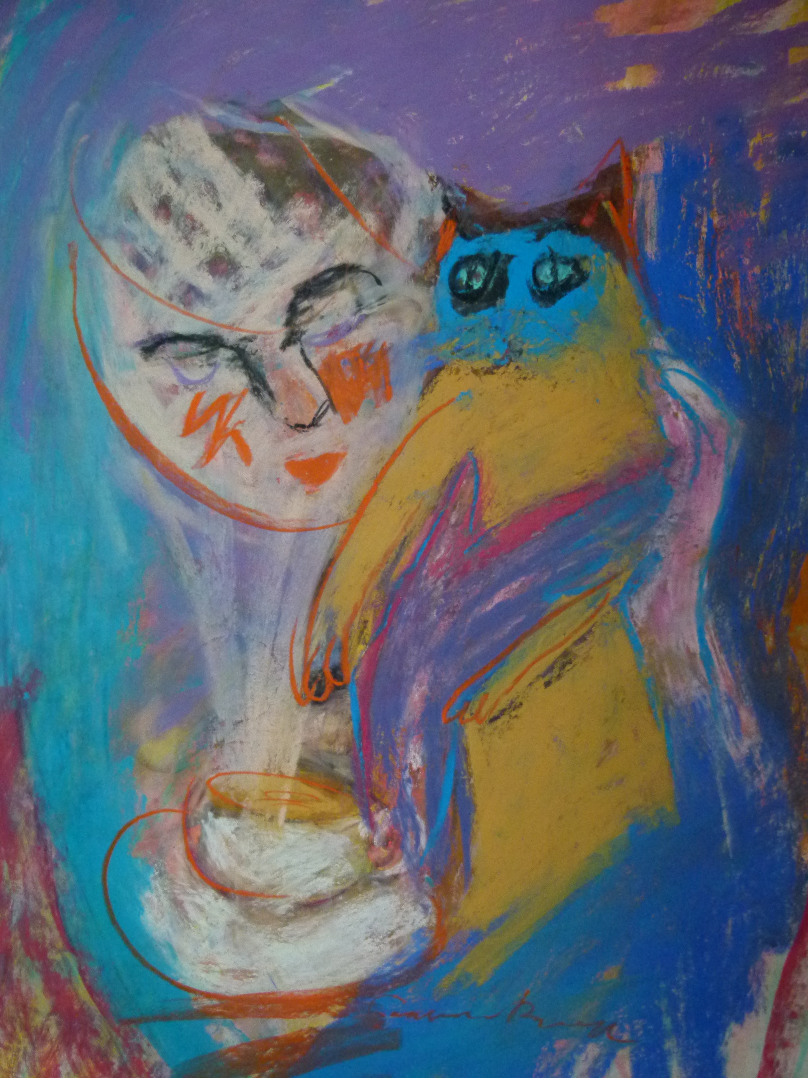 Gansera-Pazych Oksana / With a Siamese cat or with a cappuccino