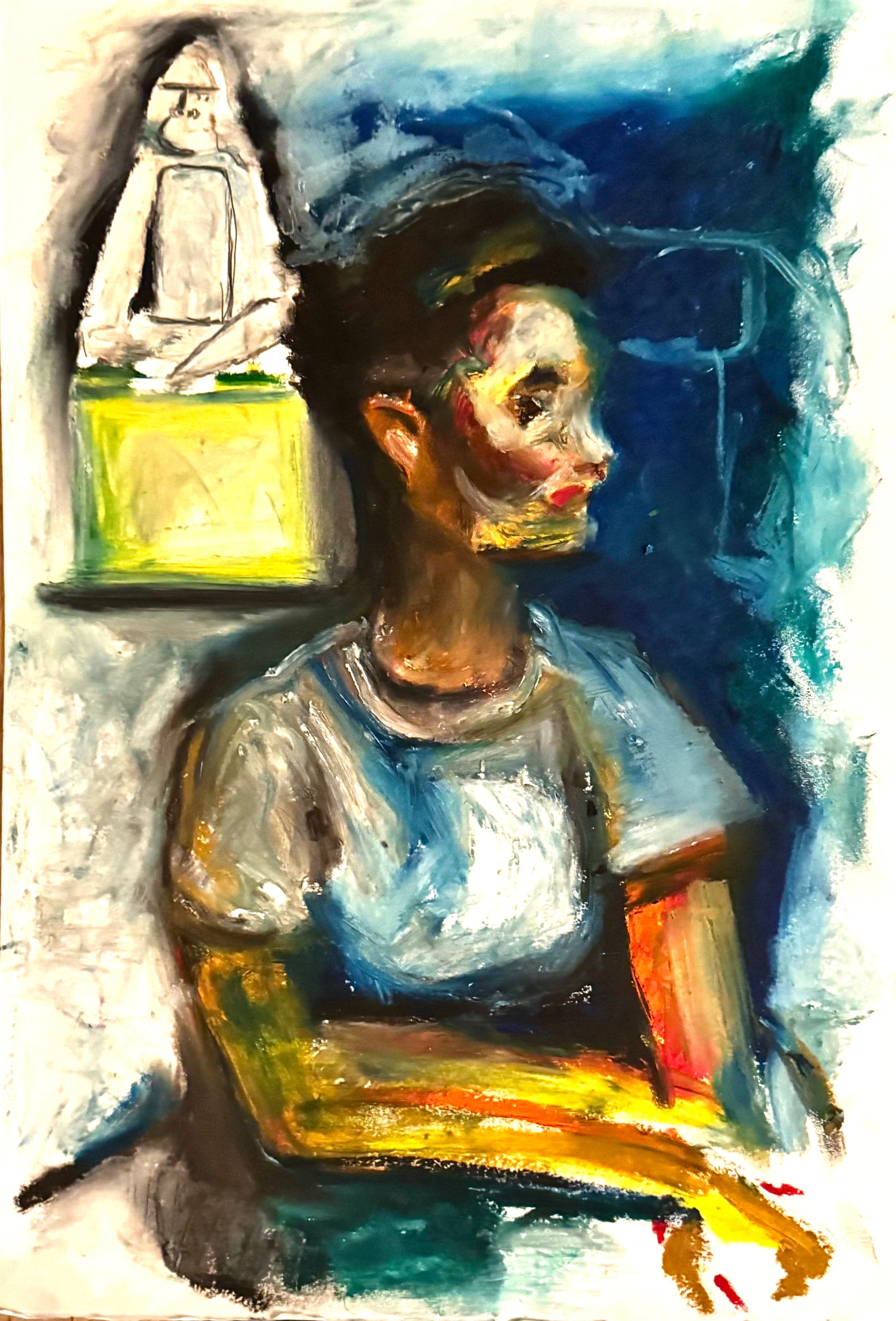 Roger Louis Preston / Claude LaLanne in studio with sitting Ape