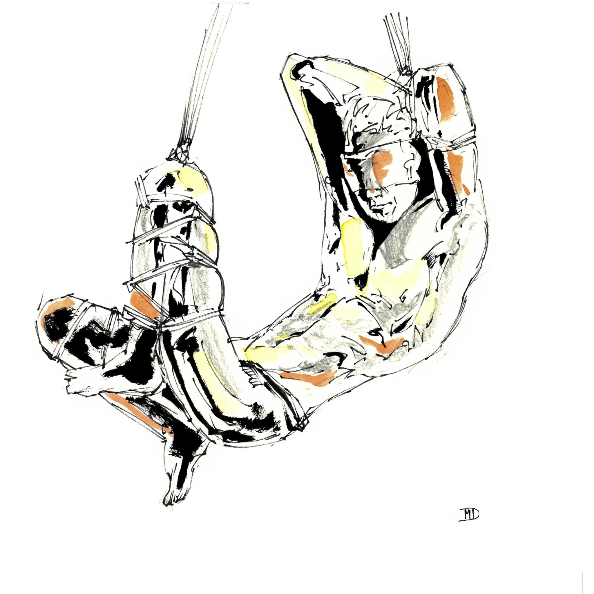 Desho Art / Gefesselter Körper im Bogen