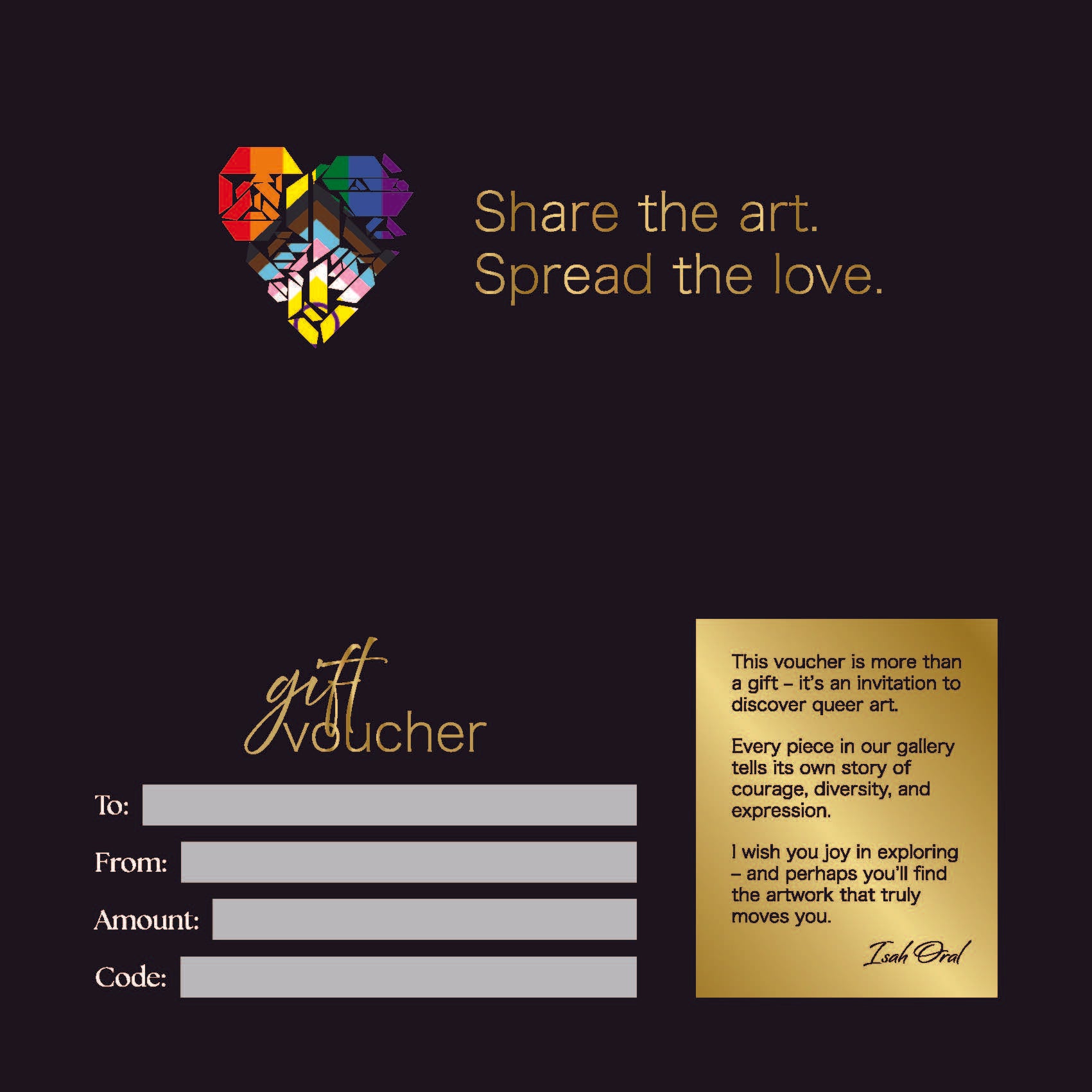 Gift voucher with envelope - black