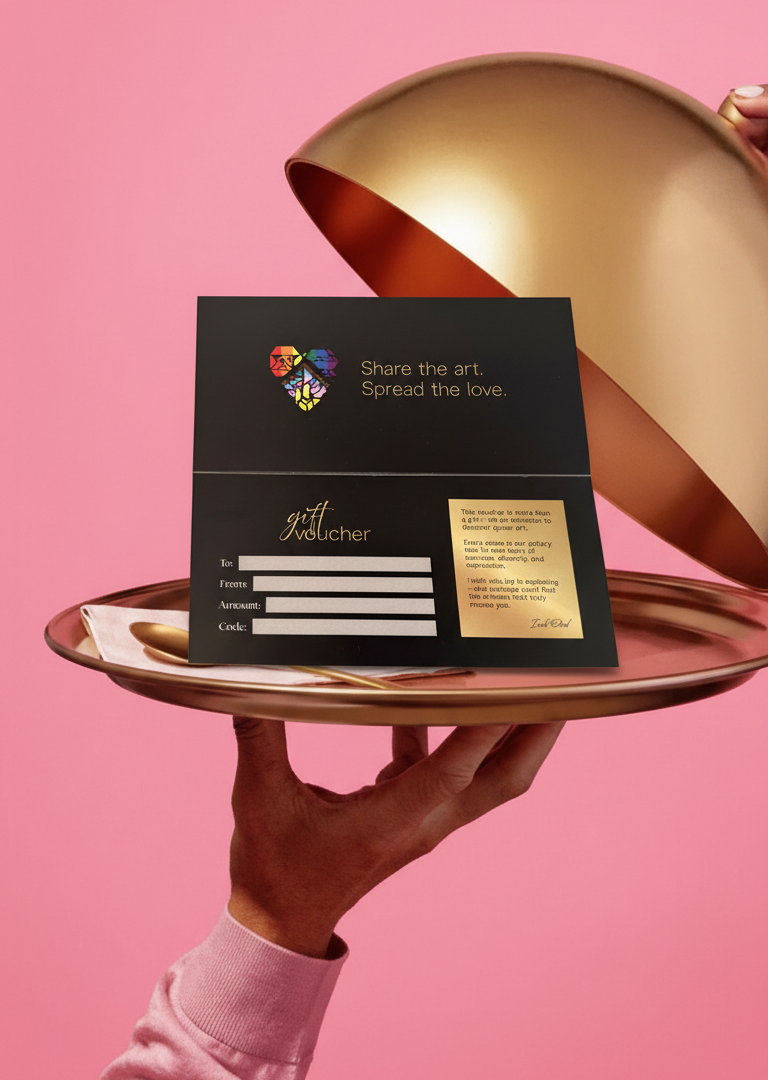 Gift voucher with envelope - black