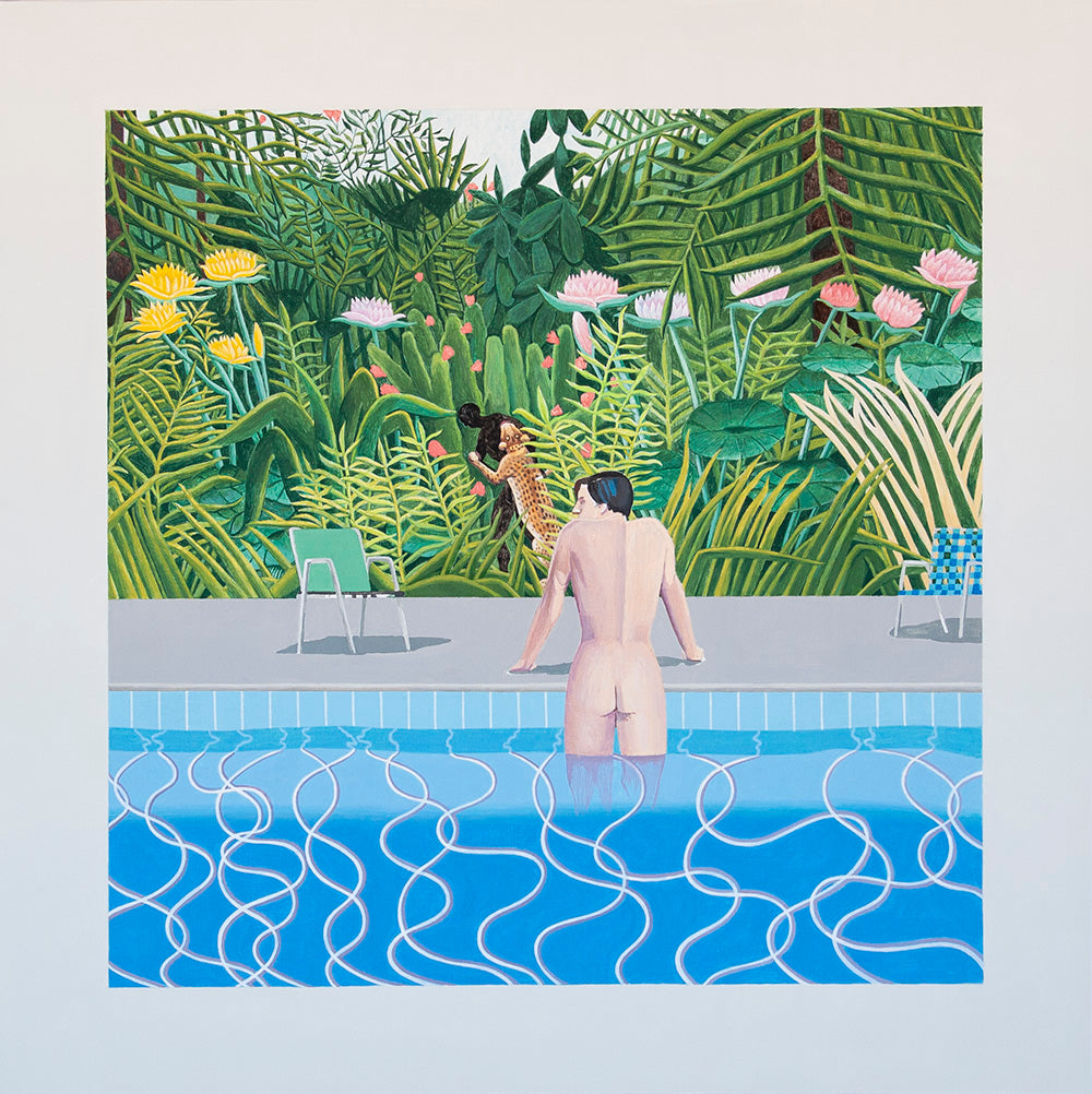 Mikhail Gulin / Peter in the Nick's pool is watching a jaguar attacking a negro in the jungle (Politically incorrect landscape)