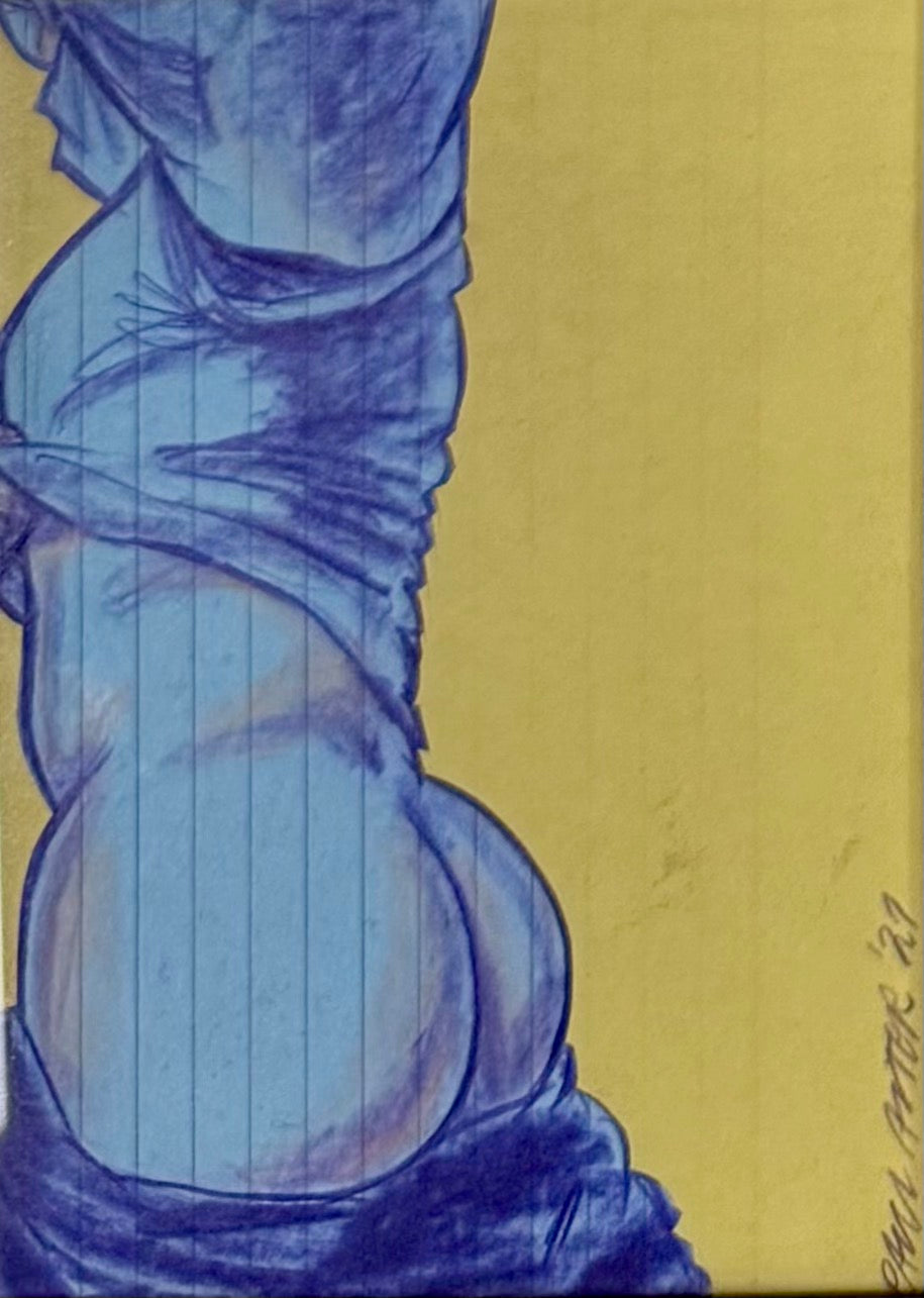 Paul Astor / Lifted shirt in blue and yellow