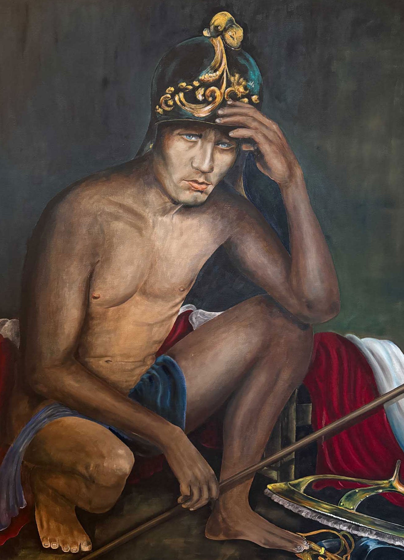 Manfred Strastil / Soldat mit Helm