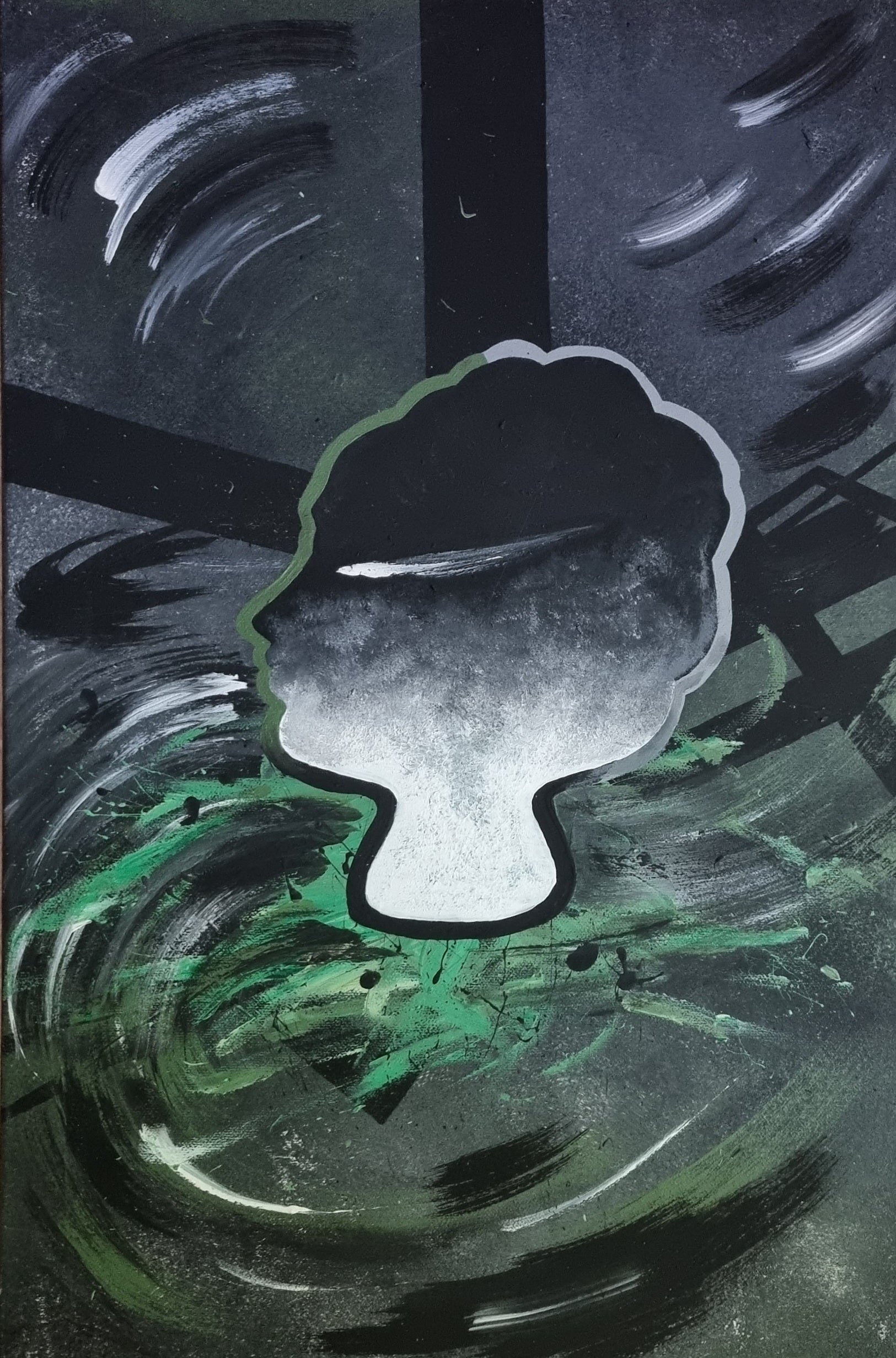 Anna-Louise Bode / Statue in the Dark and Green