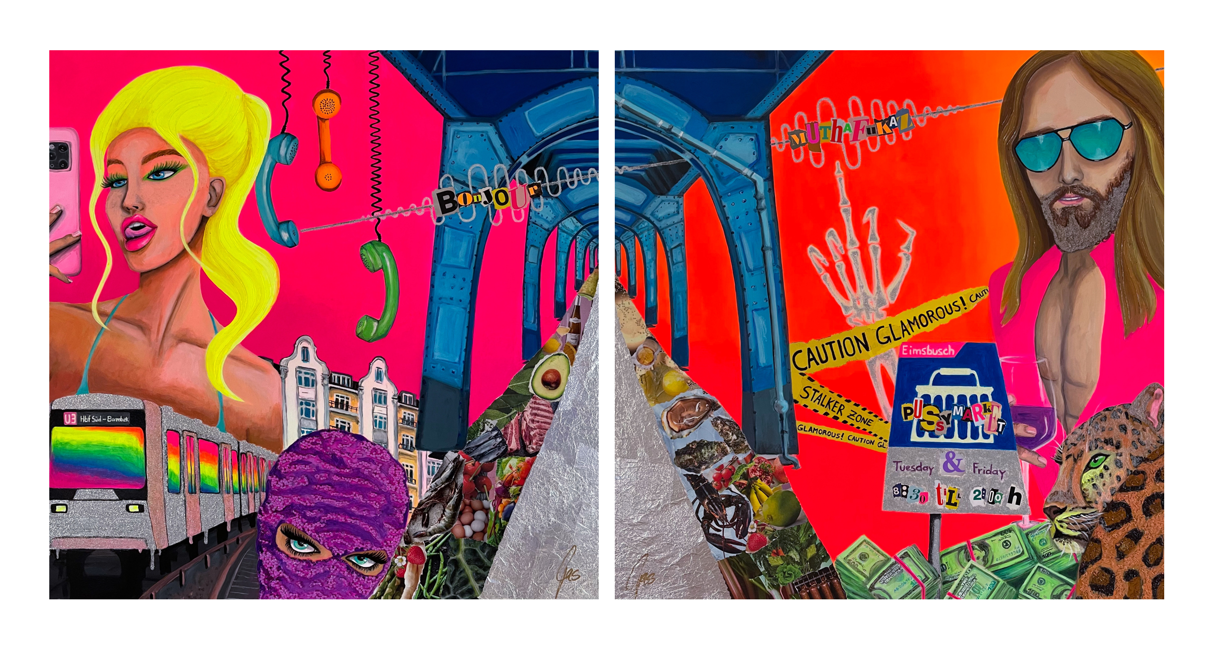 Yes / upper side down hide [ diptych ]